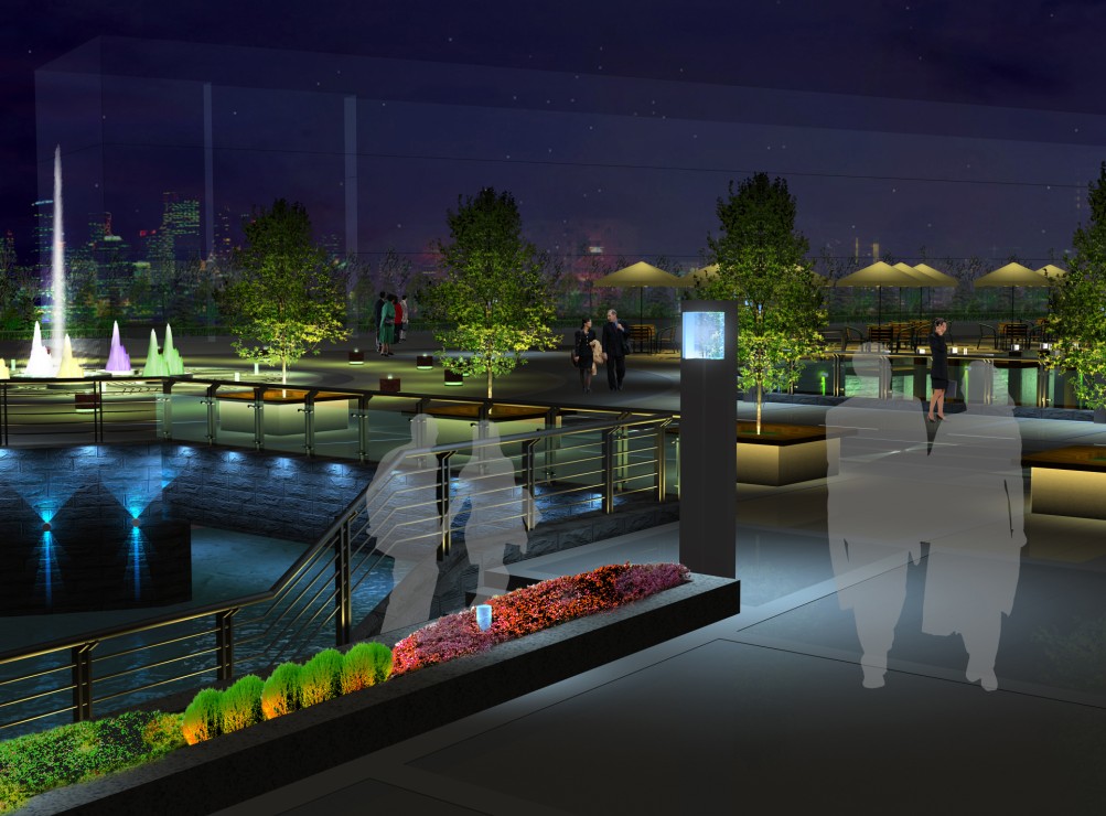 宜兴长桥河步行街景观照明